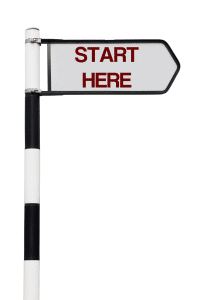 signpost with start here - presentation skills
